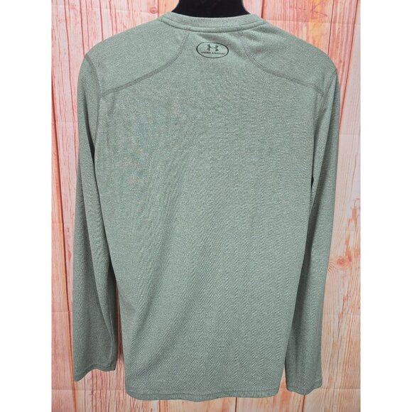 Under Armour Mens HeatGear Long Sleeve T-Shirt Large Olive Green - Picture 2 of 8